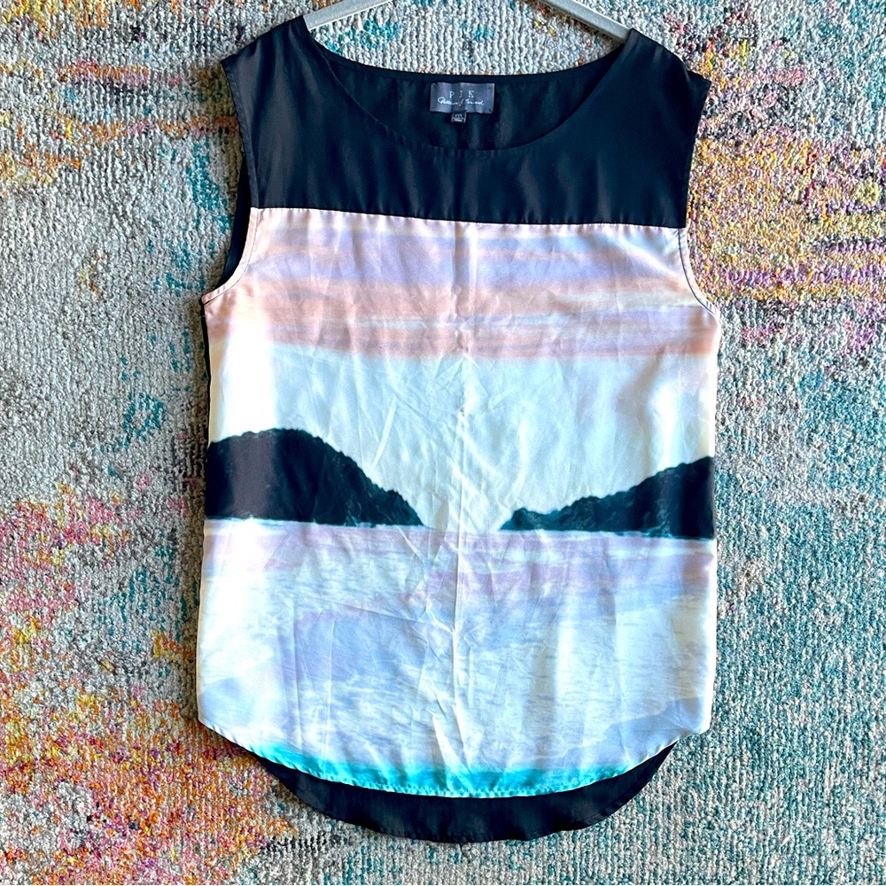 PJK Mountain Scene Tunic Tank Top, Medium